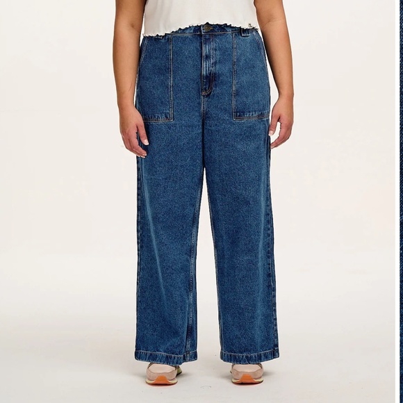 Lucy & Yak Wide Leg High Waste Delores Jeans,  US 14 (W36 - Picture 1 of 6